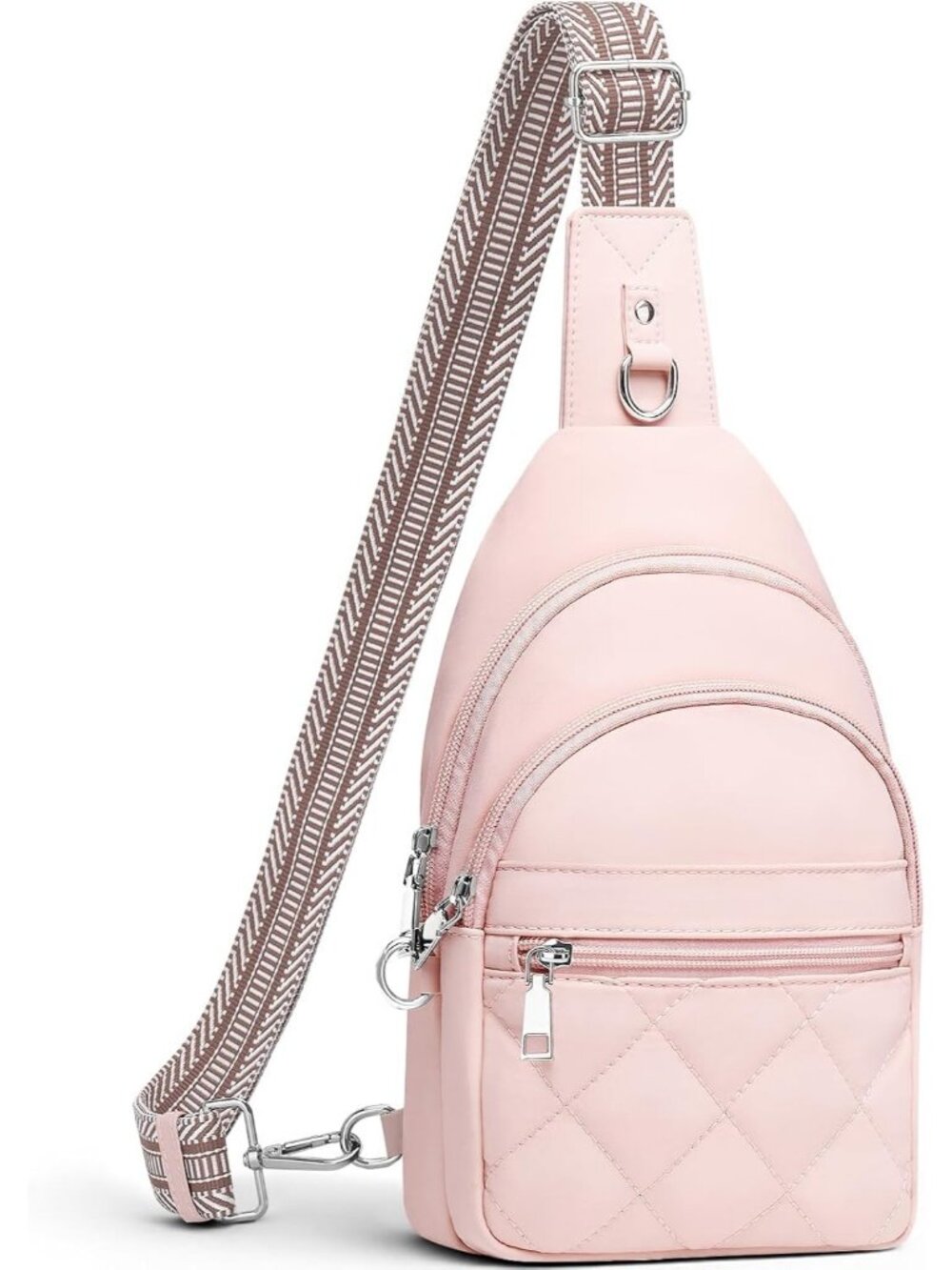 Women's Pink Anti Theft RFID Sling Purse Travel Crossbody Shoulder Bag